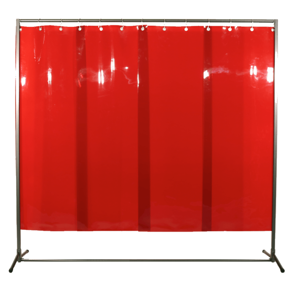 Stellwand Schutzwand VIPER 2000 mit Lamellenvorhang aus 570 x 1,0 mm Lamellen Orange